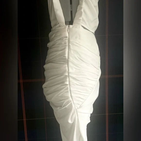 NWT Christopher Esber Christo Wrapped Tank Dress, faille fabric, white, XS/P - Picture 8 of 16